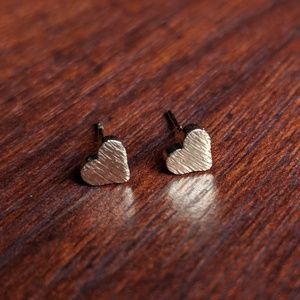 Mini Gold Heart Stud Earrings